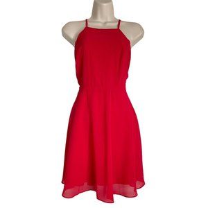 Lulus Red Strap Cross Back Short Flare Out Dress Size Xs Attractive